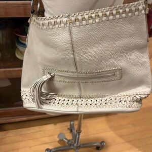 BRIGHTON Emma White Braided Handle Shoulder Bag Model D423909